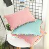 Soft Velvet Cushion Cover Decor Ball Tassel Throw Pillow Case Solid Color Luxury Home Decor Living Room Sofa Seat Pillowcase