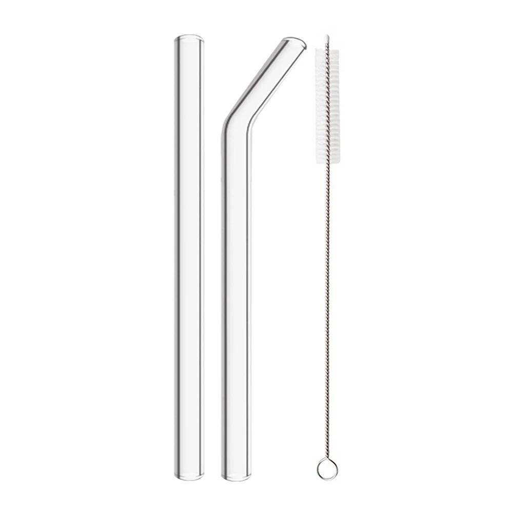 High Borosilicate Glass Straw Set Reusable Straw 12mm Wide Smoothie Straw for Bubble Tea Milkshakes Drinking for Bar Accessories