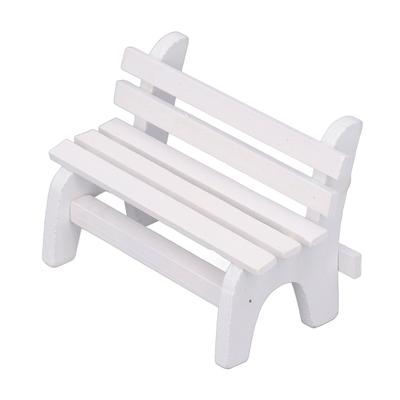 1:12 Scale Dollhouse Wooden Bench High Simulation Miniature Bench Furniture Model White