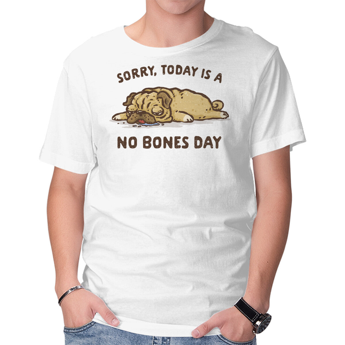 Unisex Crew Neck T-Shirt No Bones Day Graphic Short Sleeve Casual Tee S