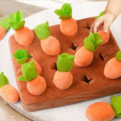 Dog Enrichment Toys Safe Long Lasting Carrot Shape Feeders Treat Dispensing Dog Toy For Puppy Pet Indoor Outdoor Home Snack Play