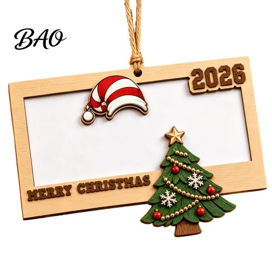 Wooden Christmas Tree Decor Money Holders for Cash, Holiday Cash Gift Unique Tag Holder Hanging Ornaments Xmas Tree, Home Party Supplies Favor Pendant