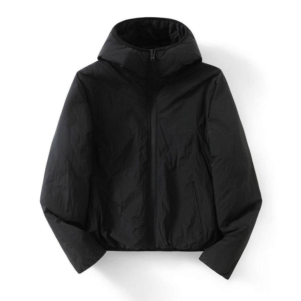 Reversible Hooded Cotton Jacket - Unisex Casual Outerwear for Autumn/Winter 2025