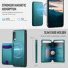 For Samsung Galaxy A50 Magnetic Case JEEHOOD J10 Leather Back Phone Cover with Detachable Card Holder Kickstand