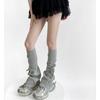Y2K Harajuku Style Gray Trapezoid Lace-up Leg Warmers for Women