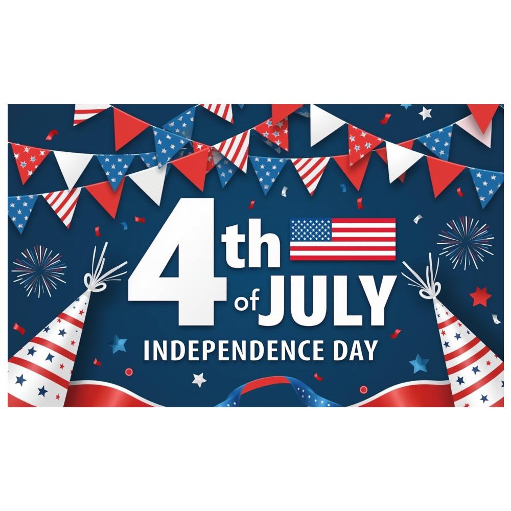 Lightweight Fabric Event Flag Durable Material Party Prop Red White Blue Theme Stars and Stripes American Themed Banner