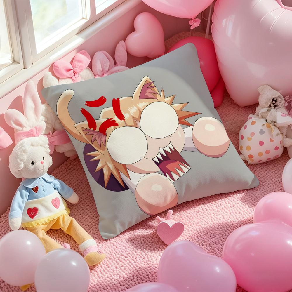 Neco Arc Funny Meme Kawaii Cushion Cover Pattern Printed Pillowcase For Living Room Sofa Cushion Cover & Bedroom Decor
