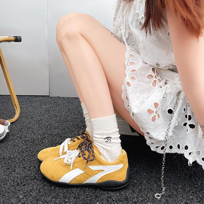 Flat bottom, light mouth, light and comfortable retro style casual running sports shoes 2025 spring and autumn new German training shoes Forr