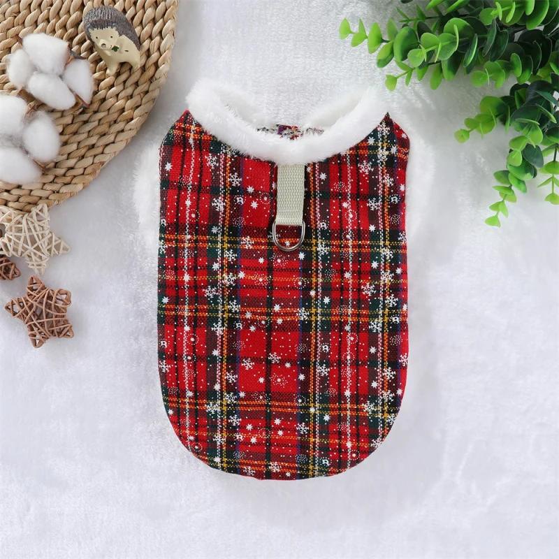 

Christmas Dog Clothes Harness Vest Winter Pet Apparel Coat Jacket Small Big Large Dog Costume Poodle Corgi Husky Border Collie XS（old） красный