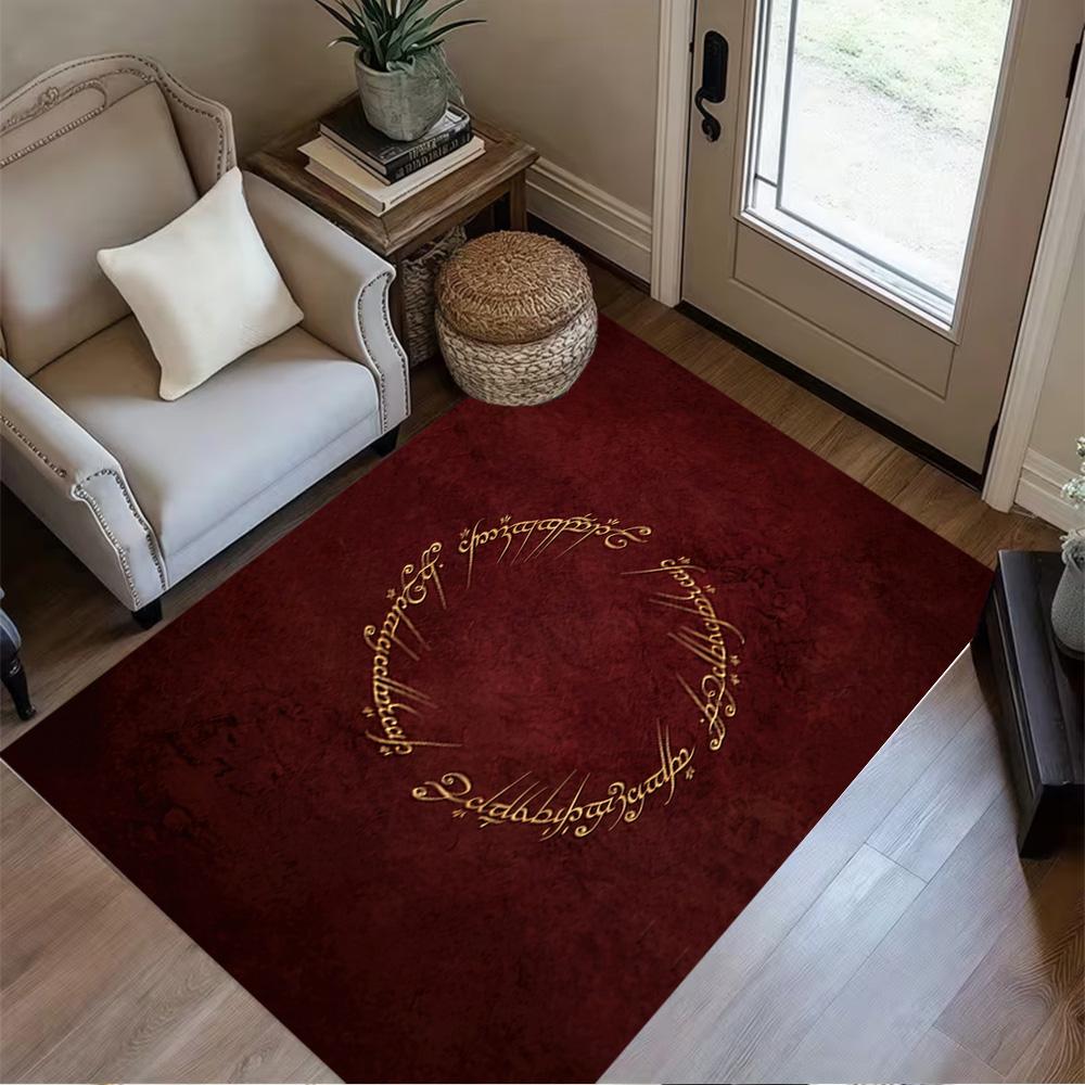 Lord Rings Symbol Carpet Design for Hallway Balcony Entryway Playrooms Antislip Carpet Office Home Decor Wedding Party Gift