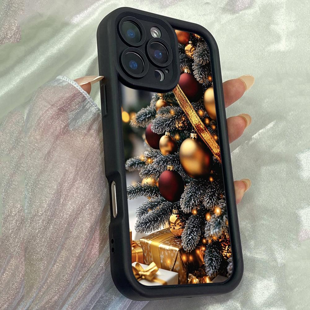 JT62 Beauty Merry Christmas Tree Phone for iPhone 17 Pro Max Samsung S26 S25 Ultra A17 A16 A07 Xiaomi 15T Redmi Note 14 Pro Plus Soft TPU Case Cover