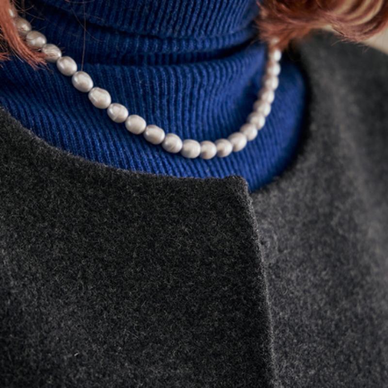 Maxza Single Breasted Collarless Handmade Wool Coat Cd11hc001nh
