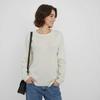 Crew neck casual solid color commuting pure wool knitted top women's versatile loose high-end bottoming shirt