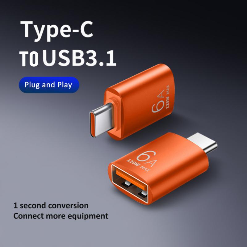 

NNBILI 6A TypeC to USB OTG Converter USB3.0 Adapter for Samsung Xiaomi PC MacBook USB C Charging Connector Fast Charging Adapter оранжевый