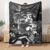 1pc 2Pac Hip Hop Blanket Soft Lightweight All Season Multi Purpose Throw for Sofa, Bed, Office & Picnics, French Style with Iconic Album Art & Quotes