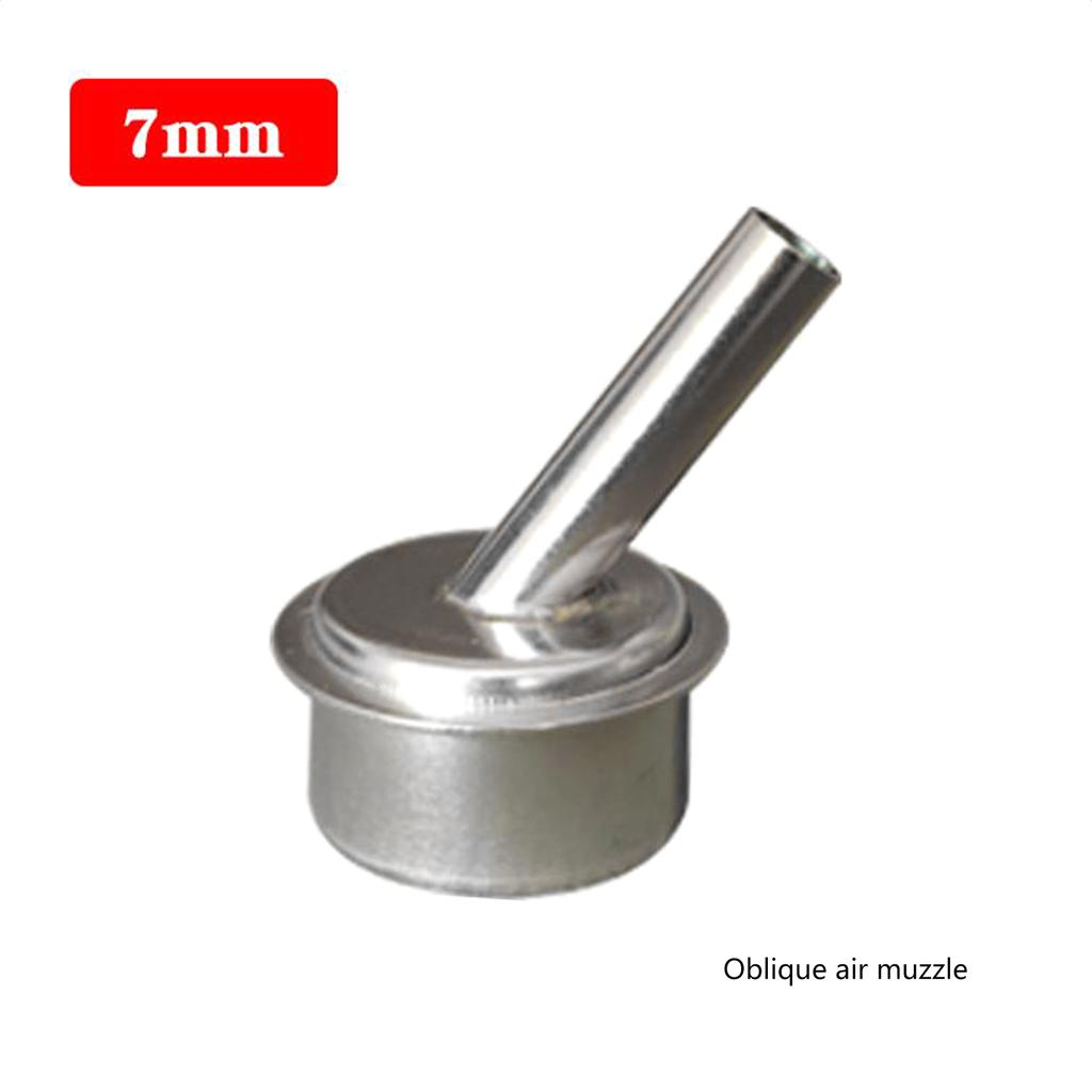 3/4/5/7/8/10mm Curved Heat Nozzle Set 6Pcs 45 Degree Bent Tips for Quick 861 Hot Air Gun Rework Station