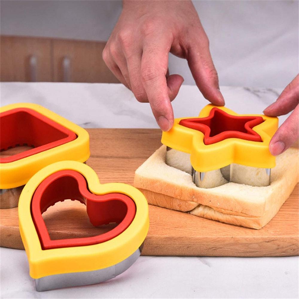 Stainless Steel Dinosaur & Heart Sandwich and Cookie Cutter Set