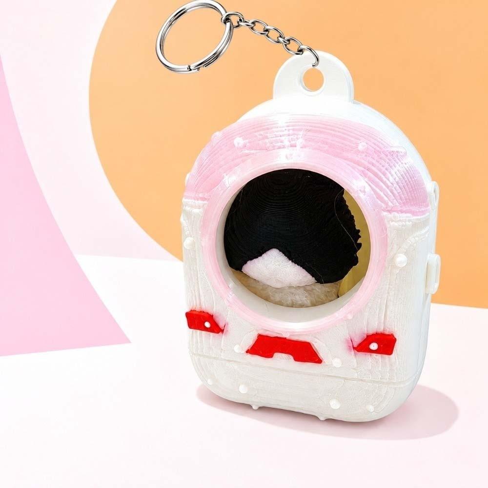 Lightweight Build 3D Printed Keychain Vibrant Shades Trendy Bag Charm Micro Kitten Bag Gifting