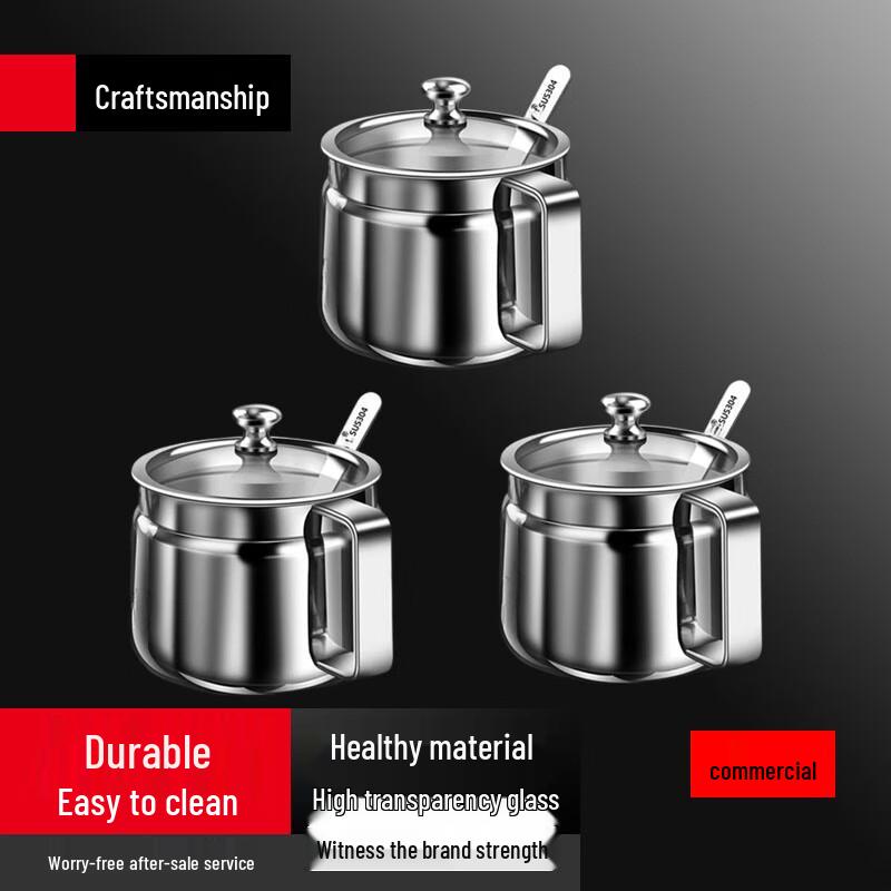 

Yingbai 3-Piece 304 Stainless Steel Seasoning Jar Set