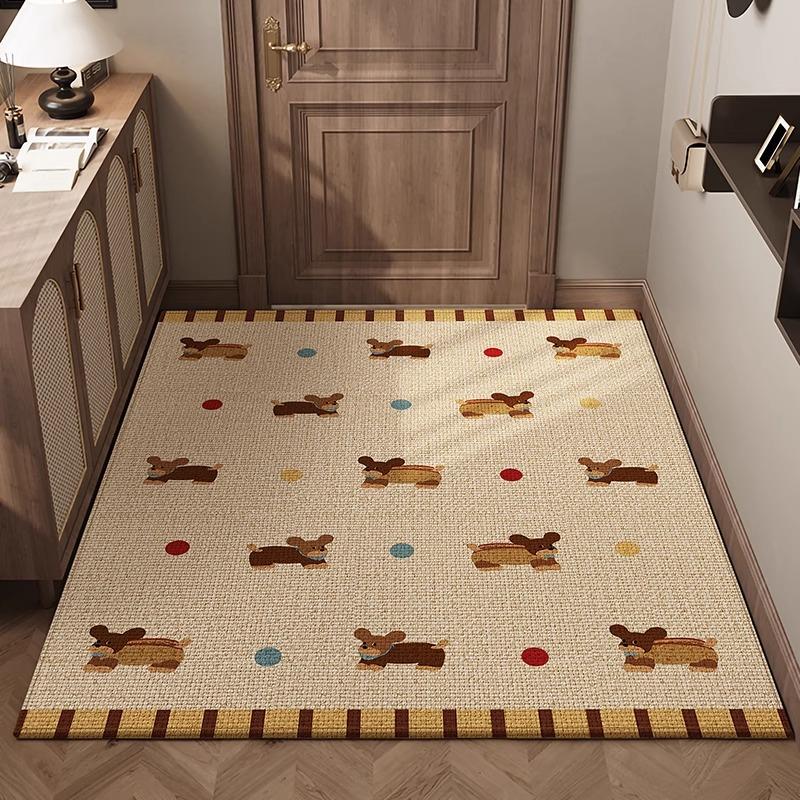 Modern Simple Entrance Doormat Ins Cute Zoo Print Living Room Carpet Large Area Fashion Art Home Decoration Bedroom Mat Tapis 