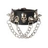 Punk Hip-Hop Rhinestone Bracelet Retro Western Wasteland Hottie Leather Snap Bracelet for Women Jewelry HUANZHI New
