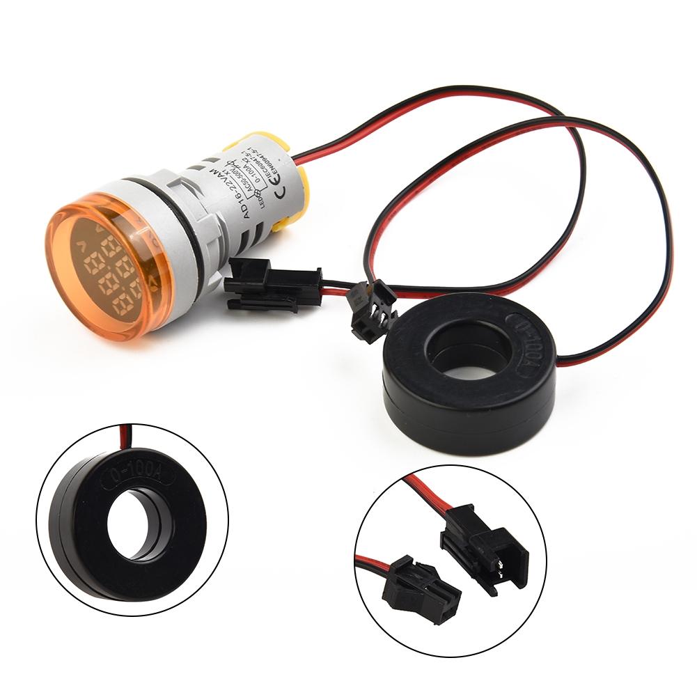 Versatile Round LED Ammeter Voltmeter AC 50 500V 0 100A Multi Industry Use