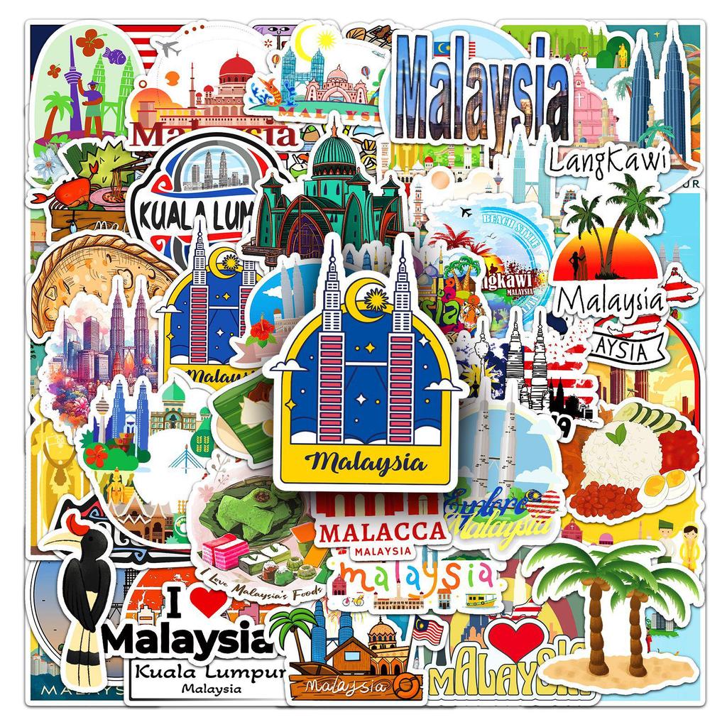 50 Malaysia Graffiti Stickers for Outdoor Travel & Suitcase Decoration