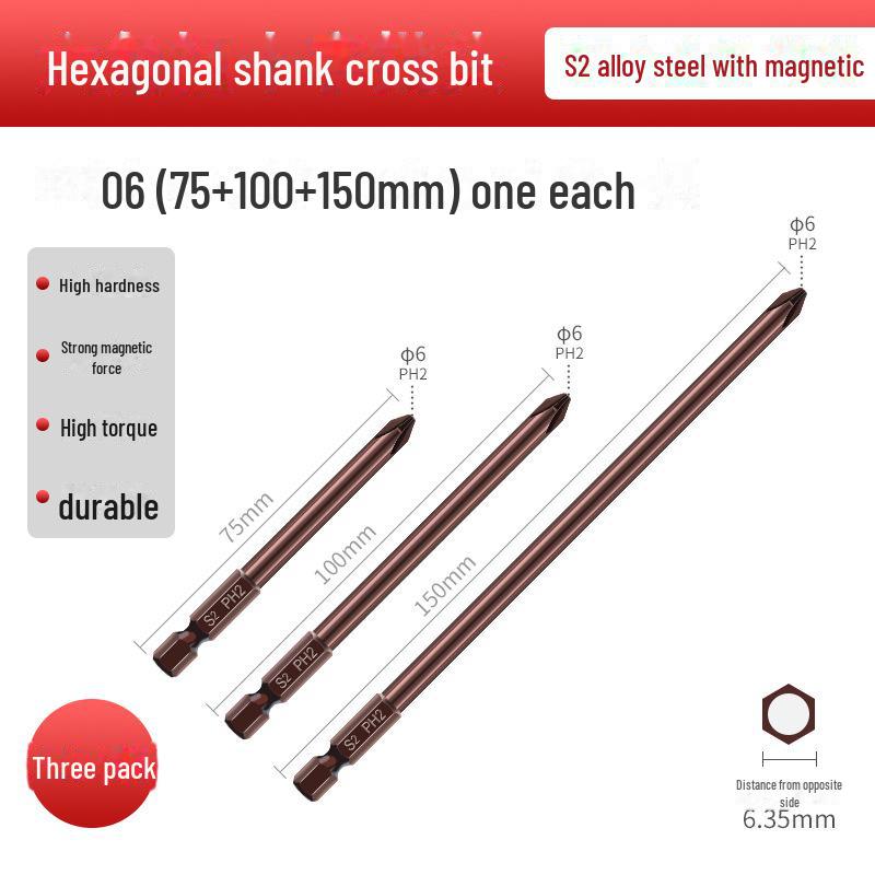 Qingwei S2 Magnetická wolframová ocelová šestihranná křížová elektrická šroubováková hlava