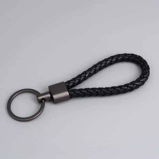 New 1PC PU Woven Key Ring, Gift Leather Keychain, Leather Rope Key Chain, Multifunctional Car Key Accessories, Car Accessories
