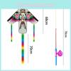 Plastic Triangle Kite For Kids With Glass Fiber Frame Handmade Modern Simple Style