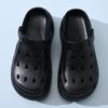 Hole shoes women's summer height increase versatile wear-resistant bag head drag wear non-smelly feet solid color light cool slippers