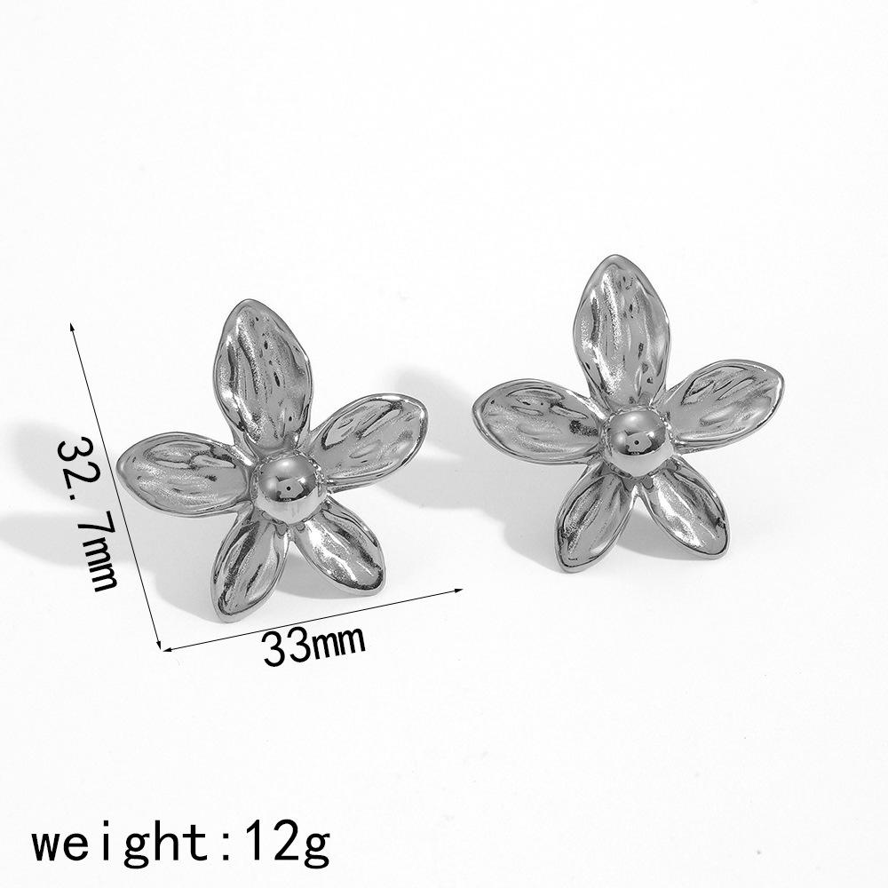 

Серьги-гвоздики из 18-каратного золота с цветком, женские серьги из нержавеющей стали премиум-класса, серьги