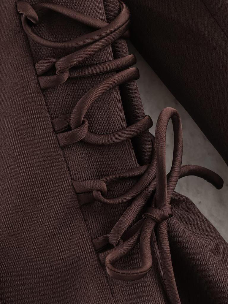 2025 European Winter Satin Patchwork Lace-up Slim Blazer