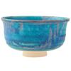 Marui Seito Shigaraki Ware Hechimon Matcha Tea Diameter Dew Grass Bowl, 14cm, Blue, MR-3-4121