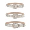 Elegant Rhinestones Belt For Women PU Leather Waistband With Adjustable Length And Sparkling Design