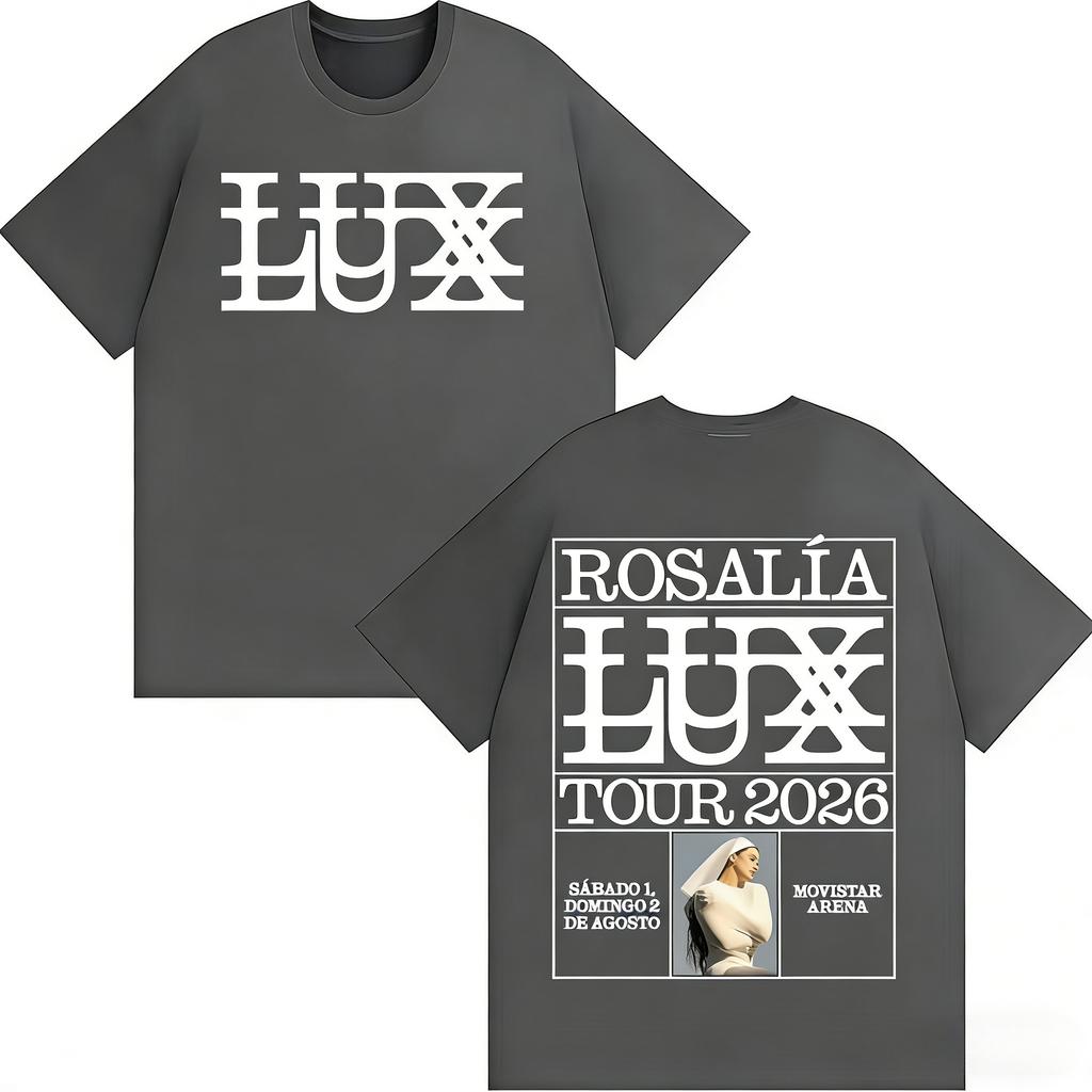 Rosalía Rosalia LUX Album Tour 2026 Graphic 100Cotton Unisex Shirt Y2k Hip Hop Style Summer Unisexs Short Sleeve Tshirt Fan Gift