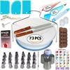 73 pcs Cake Decorating Supplies Professional Cupcake Decorating Kit Baking Supplies Rotating Turntable Stand Piping Bags and Tips Set Icing Spatula