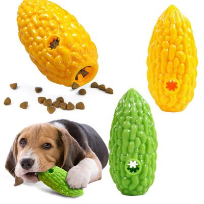 Pet Toy Interactive Puzzle Food Leakage Design Bite-Resistant Chew Toy Simulated Bitter Melon Shape Washable Teeth Cleaning Puppy Toy