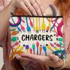 Colorful Cable USB Storage Bag Travel Organizer Zipper Pouch Office Desk Accessories Home Organizer with "CHARGERS" Print Design