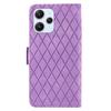 For Xiaomi Redmi 12 4G Splicing Leather Anti-drop Cover Rhombus Imprinted Wallet Stand Phone Case