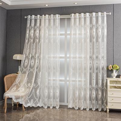 1 panel francouzský elegantní vyšívaný letní průsvitný závěs s korálkovým designem, vhodný do obývacího pokoje, ložnice, na balkon, do kuchyně, zahrady, chalupy