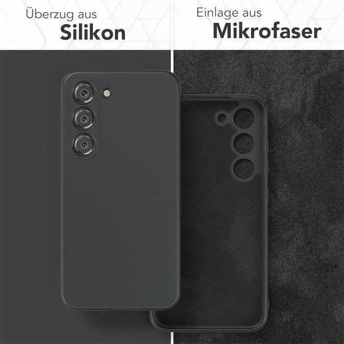 Coque de protection - BOOLING - Samsung Galaxy S24 - Silicone souple - Noir - 2 verres trempés
