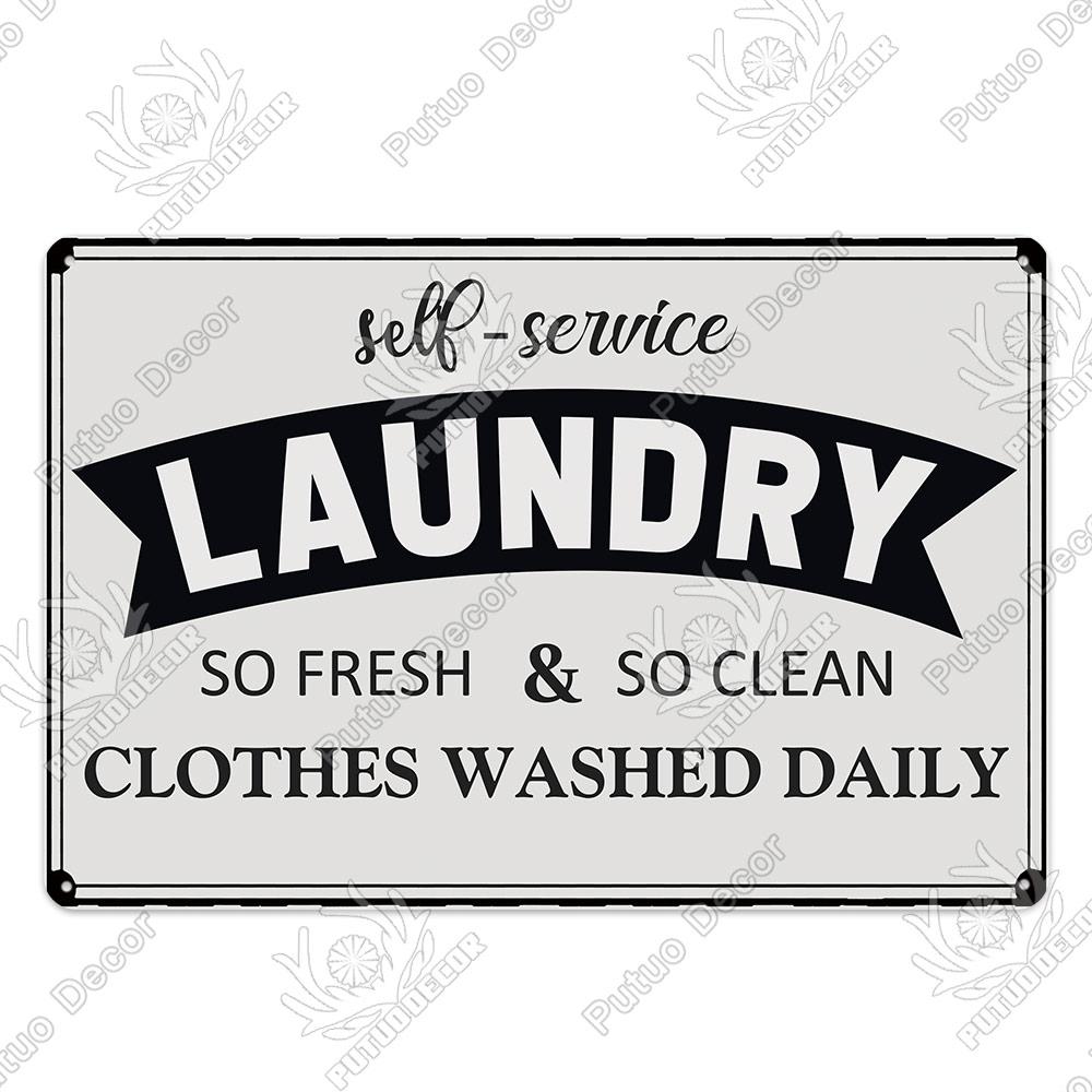 Putuo Decor Room Funny Plaque Metal Vintage Tin Sign Laundry Toilet Powder Retro Wall Art Poster for Home Man Cave Iron Painting
