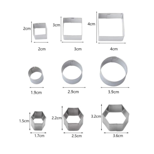 Vivi Bakie 24-Piece Cookie Cutter Set, Biscuit Molds, Square Cookie Cutters, Confectionery Tools, Stainless Steel, Flower and Star Shapes, with Storag