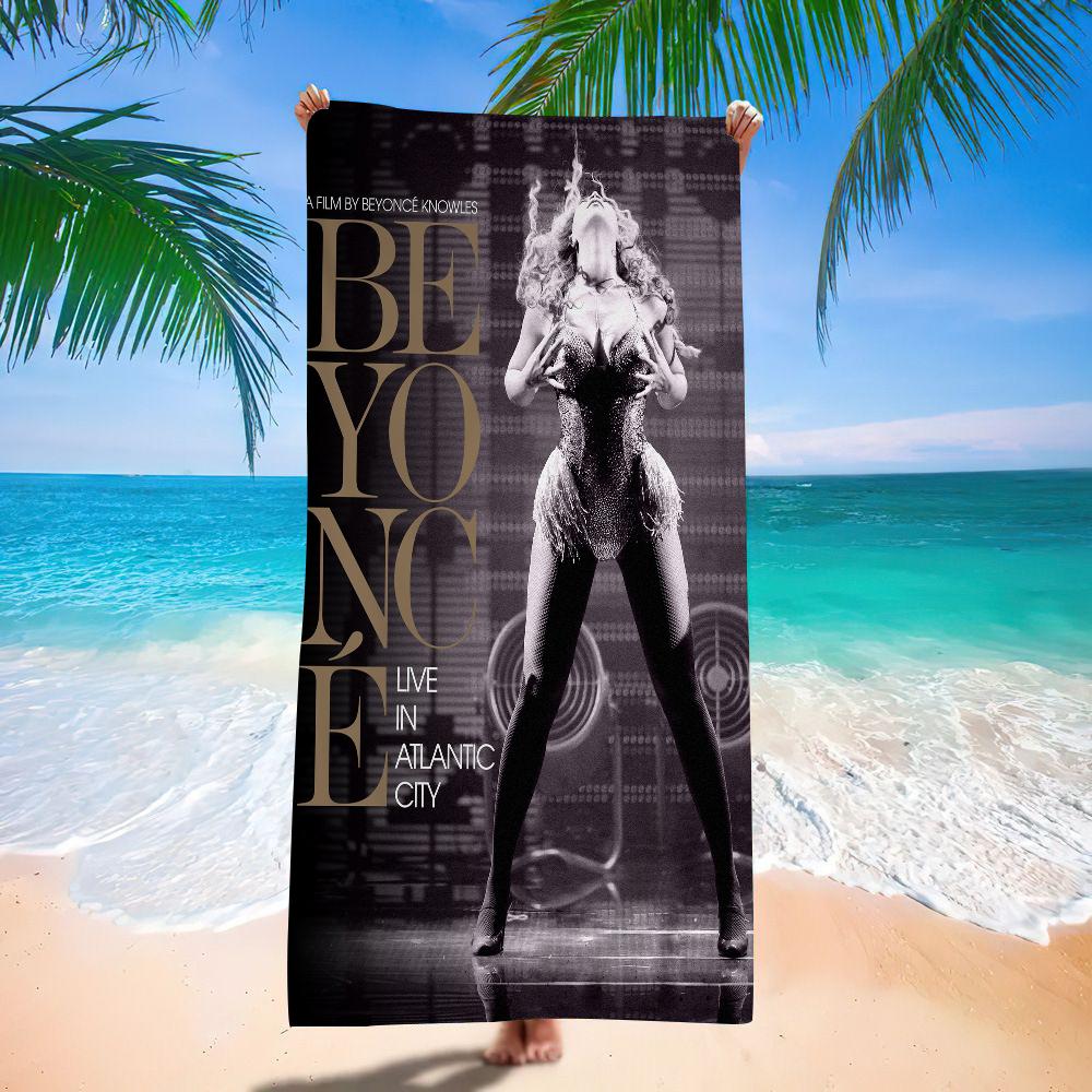 Beyonce Super Singer Microfiber Printed Beach Towel Mountain Climbing Yoga Beach Swimming Running Absorbent Soft Towel