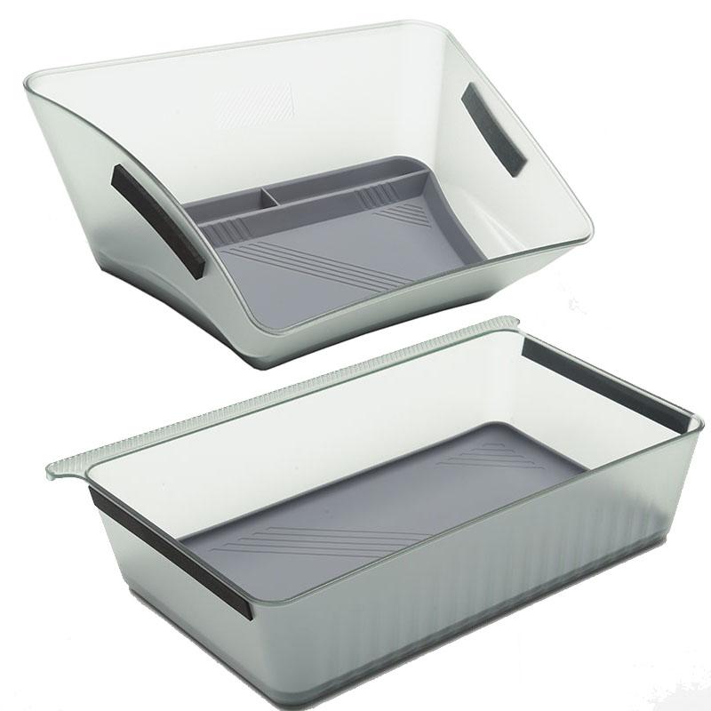 For Tesla Model X Y 2023 Accessories Under Seat Storage Organizer Box Front Rear Seater Transparent PC Waterproof Parts ModelX