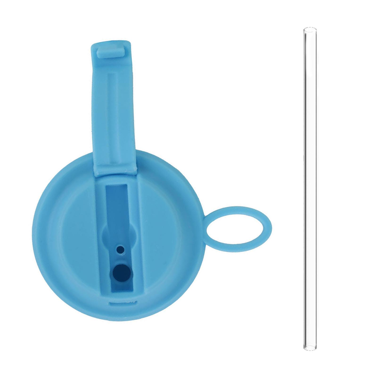 

Assorted Color Sodas Can Silicone Lid and Straw Easy To Use Spill Proof Can Cover Accessories for Travel and Picnics синій