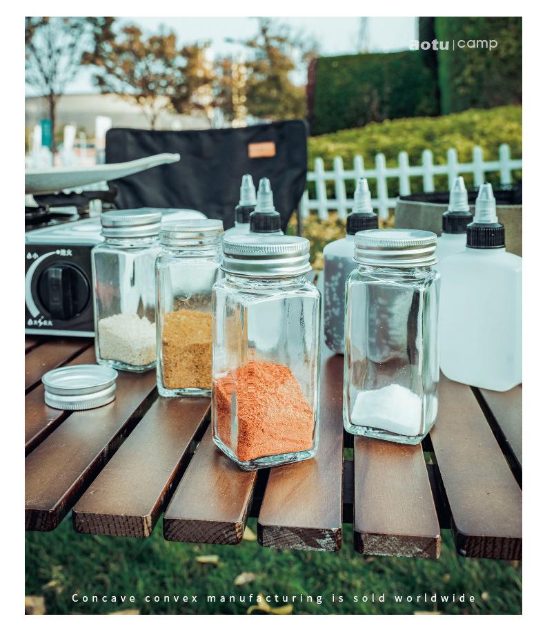 Portable Camping Seasoning Bottle Set with Sealed Oil Bottles and Storage Bag