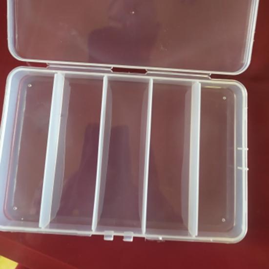Plastic Fishing Tackle Box Double Buckle Portable Wear Resistant Fishing Lure Box for Angling