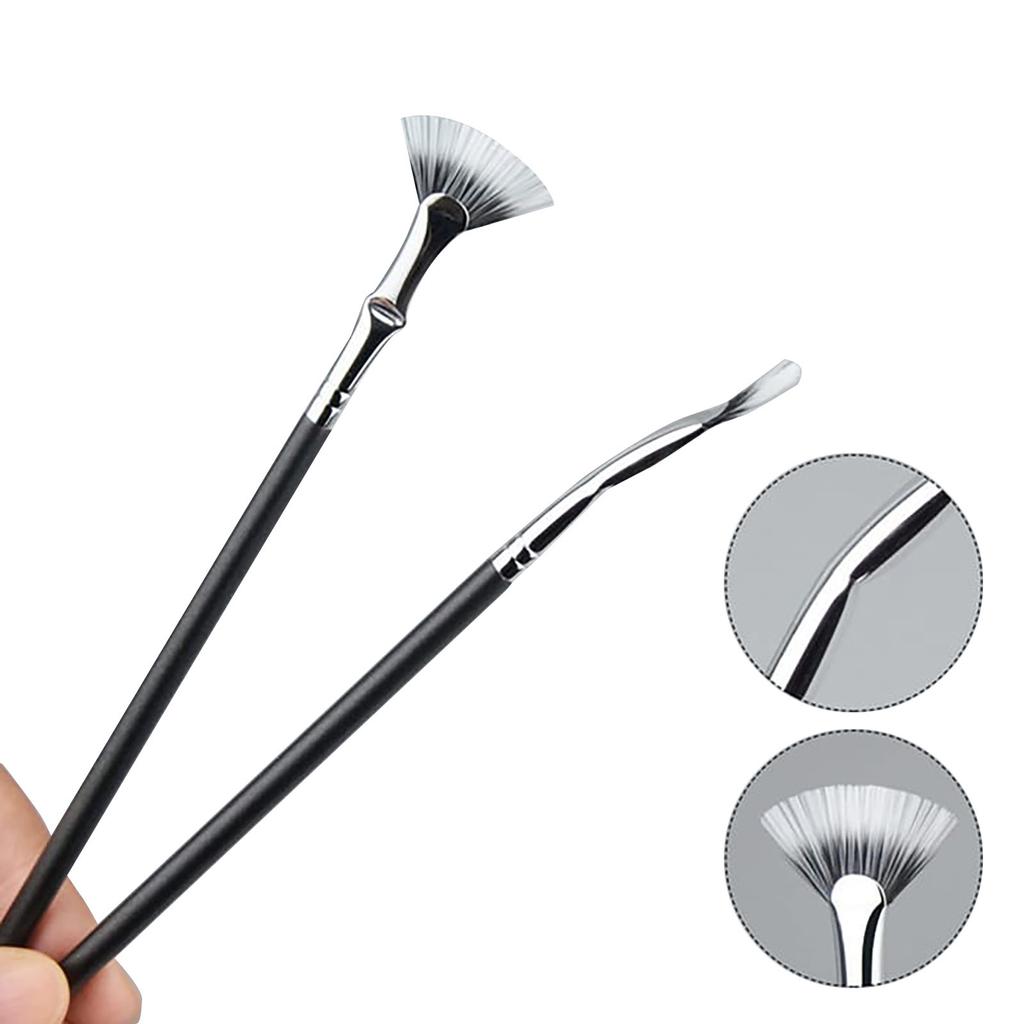 Faltbarer, abgewinkelter Wimpernpinsel mit Wellenschliff, Mascara-Fächerpinsel, Augenbrauenpinsel, Wimpernkamm, Make-up-Tool mit weichen Borsten